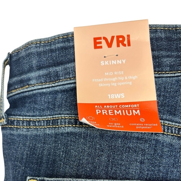 SOLD ❤️ SKINNY MID RISE DENIM JEANS, Size 18WS - Picture 3 of 8